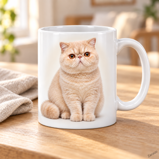 Keramický hrnek s exotickou krátkosrstou kočkou – 330 ml